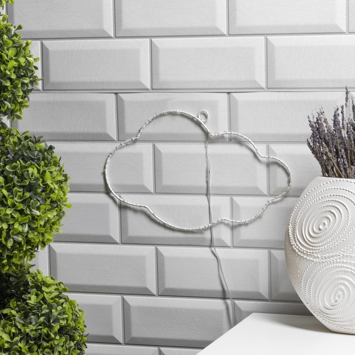 Светодиодная фигура «Облако» 29.5 × 18 см, металл, батарейки ААх2 (не в комплекте), свечение тёплое белое Светодиодная фигура «Облако» 29.5 × 18 см, металл, батарейки ААх2 (не в комплекте), свечение тёплое белое