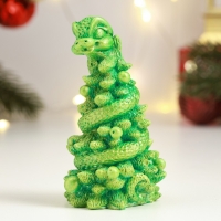 Новый год. Символ 2025. Фигура "Змея на елке" светло-зеленая, 10см