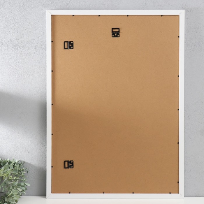 Фоторамка МДФ "Ellis" 50x70 см, с паспарту, белый (пластиковый экран)