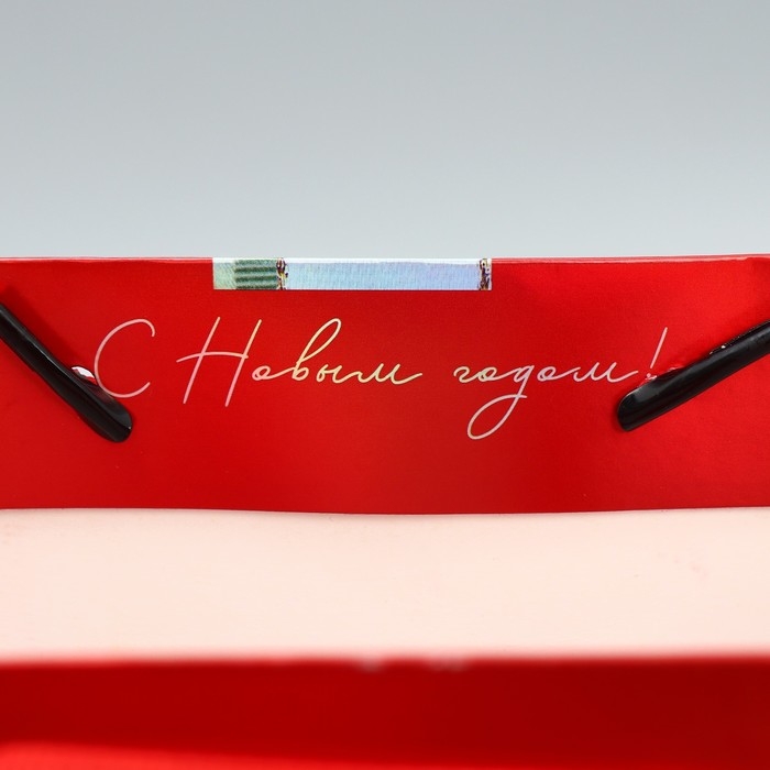 Пакет подарочный новогодний ламинированный «Новогодний бант», MS 18 х 23 х 10 см, Новый год Пакет подарочный новогодний ламинированный «Новогодний бант», MS 18 х 23 х 10 см, Новый год