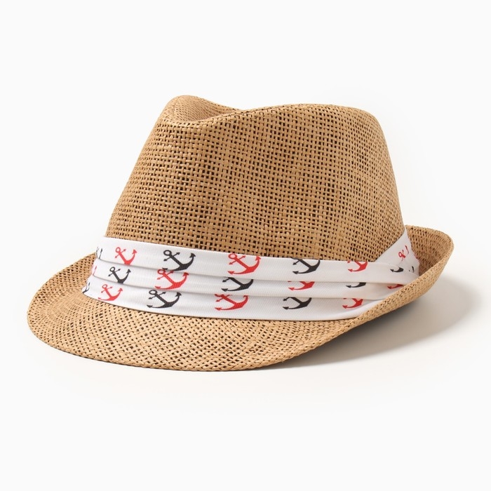 Шляпа мужская MINAKU, цвет светло-коричневый, р-р 58 Шляпа мужская MINAKU, цвет светло-коричневый, р-р 58