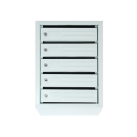 Ящик почтовый многосекционный, 5 секций, с задней стенкой, серый, дверка МИКС Ящик почтовый многосекционный, 5 секций, с задней стенкой, серый, дверка МИКС