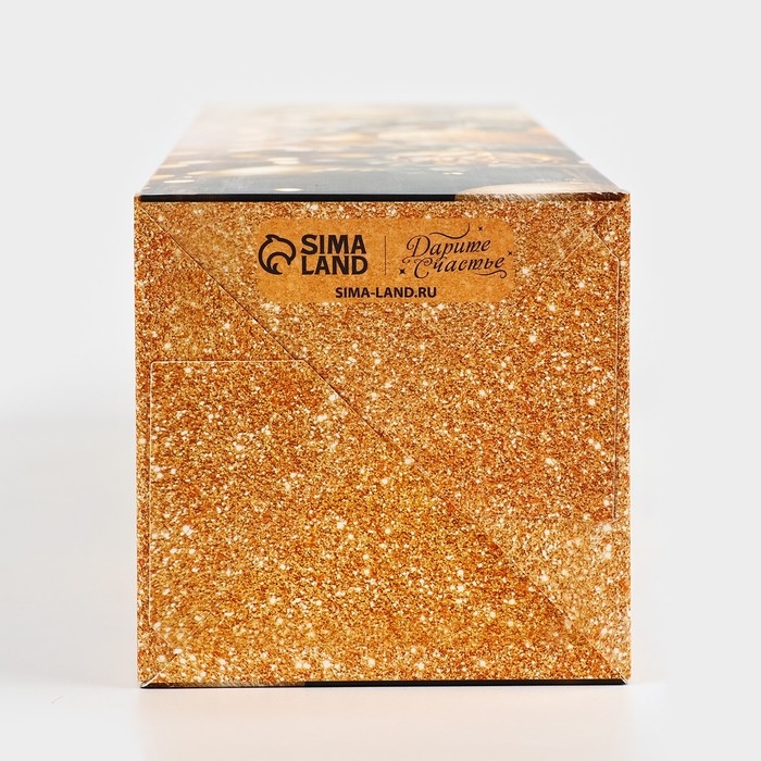 Коробка подарочная новогодняя складная &laquo;Фотографичные шары &raquo;, 9.5 х 32.5 х 9.5 см, Новый год