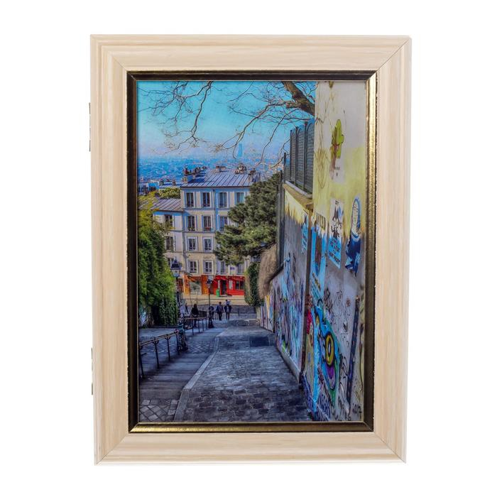 Ключница "Париж 14" молочный дуб 15х21 см