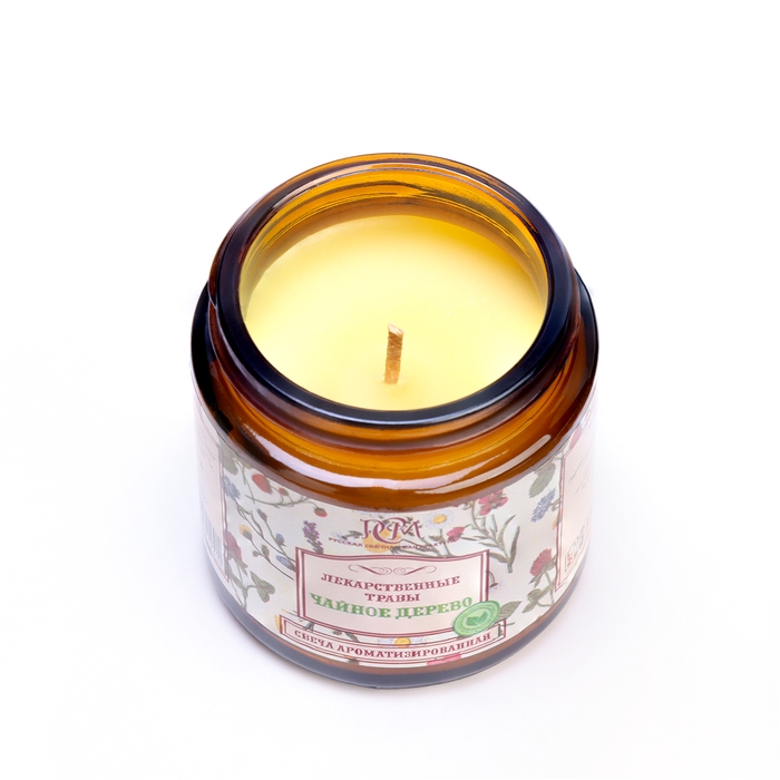 Свеча в банке ароматизированная "Чайное дерево", время горения 15 ч
