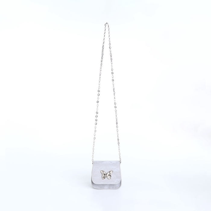 Сумка женская на магните, цвет серебряный