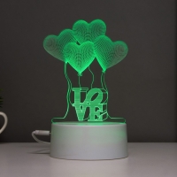 Светильник сенсорный "Четыре сердца" LED 7 цветов USB/от бат. белый RISALUX Светильник сенсорный "Четыре сердца" LED 7 цветов USB/от бат. белый RISALUX