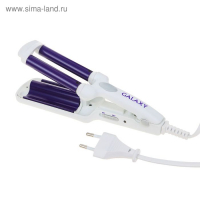 Плойка Galaxy GL 4619, 35 Вт, керамическое покрытие, d=10 мм, 180&deg;С, белая