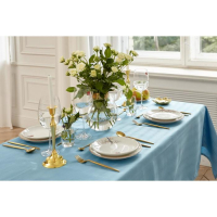 Скатерть Этель Shine 150*250 +/-3см, цв.серо-синий, пл. 192 г/м2, хл с ВГМО