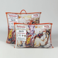 Подушка стёганная 50х70 см, шерсть верблюда, ткань тик, п/э 100% 100% Подушка стёганная 50х70 см, шерсть верблюда, ткань тик, п/э 100% 100%