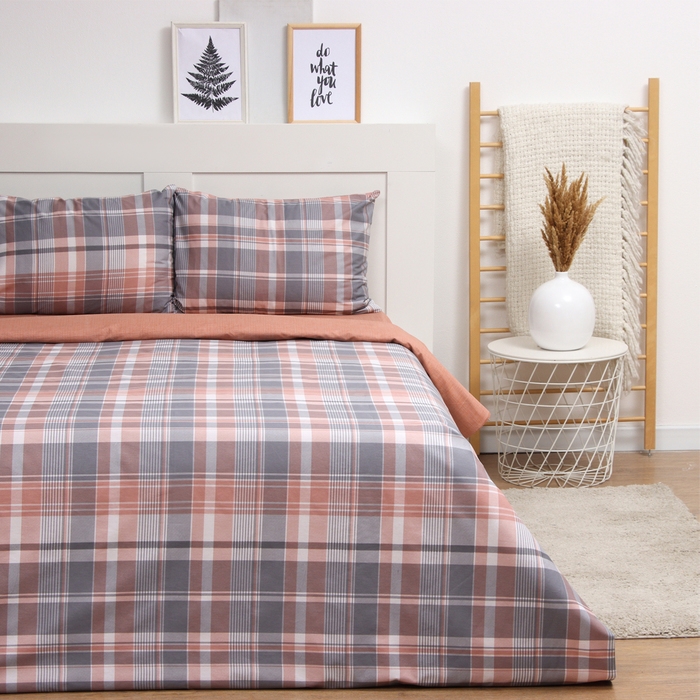 Постельное бельё LoveLife дуэт Постельное бельё LoveLife дуэт "Клетка" 143х215см-2шт, 225х240см,50х70см-2шт хлопок, сатин 125г/м