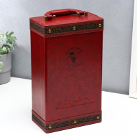 Шкатулка дерево, кожзам для 2 бутылок "Виноделие" 4 предмета красно-коричневый 35х12х20 см Шкатулка дерево, кожзам для 2 бутылок "Виноделие" 4 предмета красно-коричневый 35х12х20 см