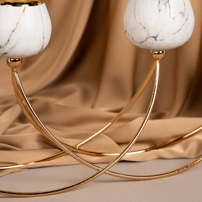 Подсвечник металл, стекло &laquo;Сплетение&raquo; на 4 свечи 47 х 10 х 28 см