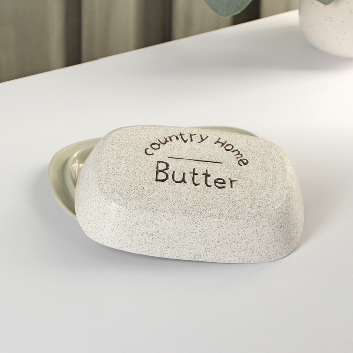 Маслёнка керамическая &laquo;Домик в деревне&raquo; 18,5&times;12,5&times;5,5 см