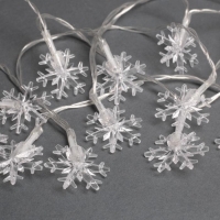 Гирлянда «Нить» 3 м с насадками «Снежинки большие», IP20, прозрачная нить, 20 LED, батарейки AAх3 (нет в комплекте), свечение мульти Гирлянда «Нить» 3 м с насадками «Снежинки большие», IP20, прозрачная нить, 20 LED, батарейки AAх3 (нет в комплекте), свечение мульти