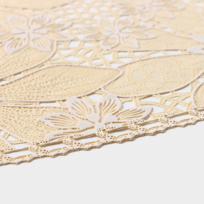 Салфетка ажурная для стола &laquo;Нежность. Астры&raquo;, 45&times;30 см, цвет бежевый