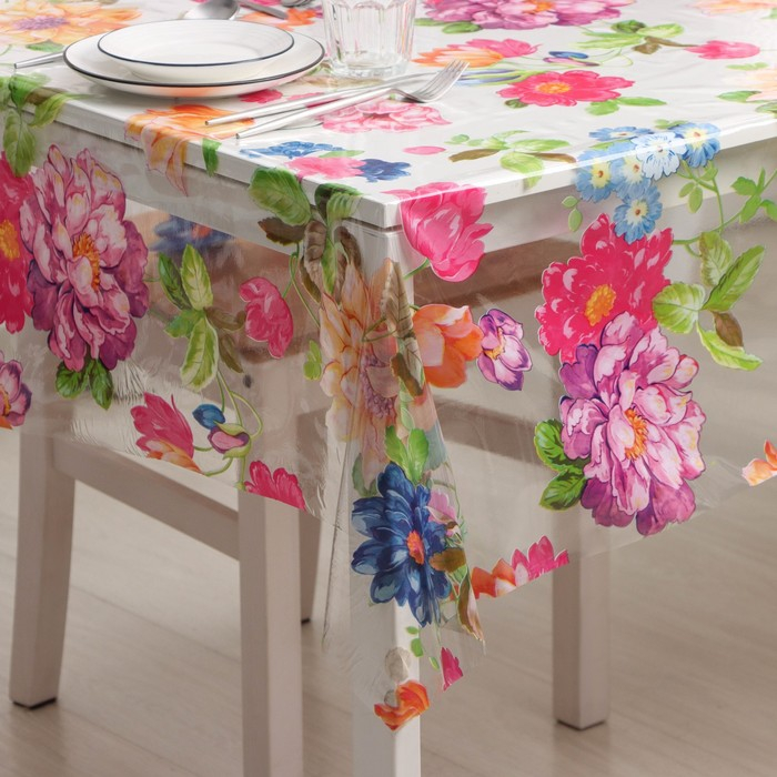 Клеёнка на стол Доляна &laquo;Сад&raquo;, ширина 137 см, толщина 0,08 мм, рулон 30 метров