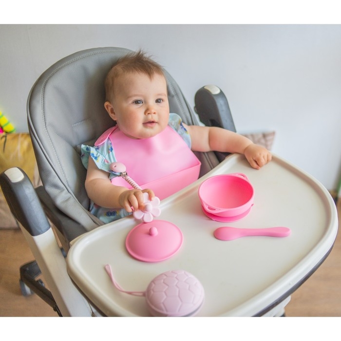 Соска - пустышка цельносиликоновая классическая &laquo;Цветочек&raquo;, от 0 мес., цвет розовый