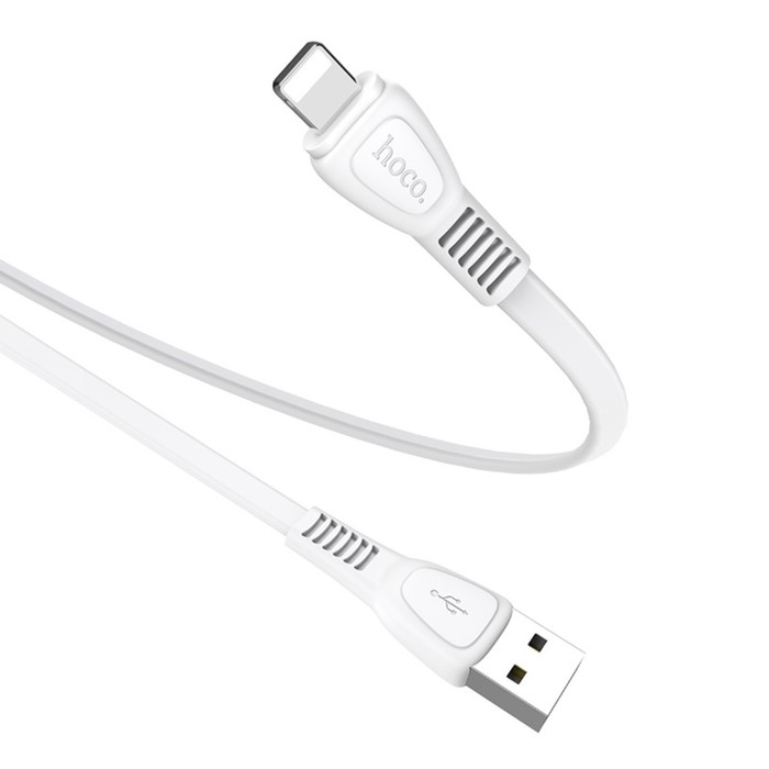 Кабель Hoco X40, USB - Lightning, 2.4 А, 1 м, плоский, белый Кабель Hoco X40, USB - Lightning, 2.4 А, 1 м, плоский, белый