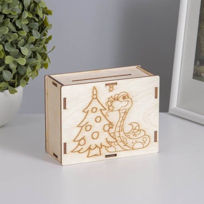 Копилка Копилка "Змея у ёлки" 13х10х5 см
