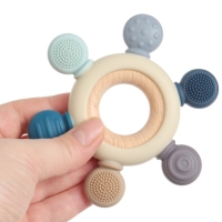 Прорезыватель силиконовый &laquo;Массажер&raquo;, цвет серый, фиолетовый, Mum&Baby