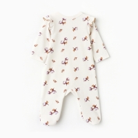 Комбинезон детский с закрытыми ножками, цвет белый, рост 56