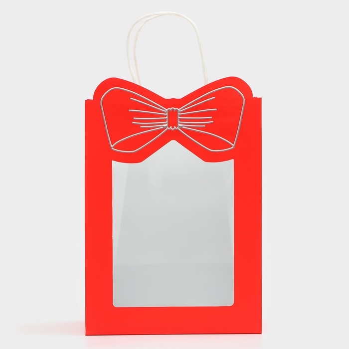 Пакет подарочный новогодний с оком Пакет подарочный новогодний с оком "Бант", 19 х 26 х 13 см.