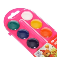 Акварель медовая ЗХК "Цветик", 12 цветов, розовый пластиковый футляр, без кисти