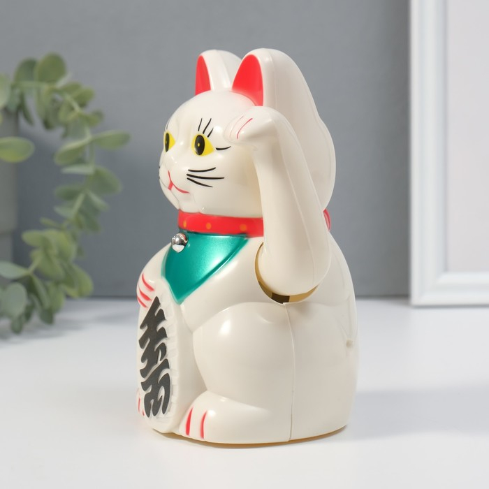 Маятник пластик Маятник пластик "Манэки-нэко белый" от батарейки 1АА 15,5х11х8 см