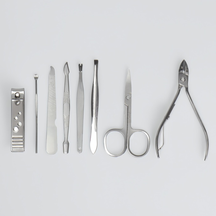 Набор маникюрный, 8 предметов, в футляре, цвет МИКС Набор маникюрный, 8 предметов, в футляре, цвет МИКС