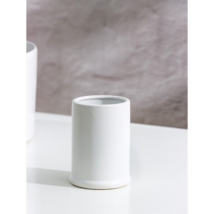 Стакан для зубных щёток SAVANNA &laquo;Бэкки&raquo;, цвет белый