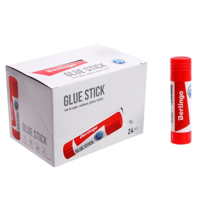 Клeй-карандаш ПВП 8 г Berlingo Клeй-карандаш ПВП 8 г Berlingo