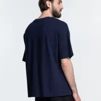 Футболка унисекс оверсайз Crosstown, темно-синяя, размер M