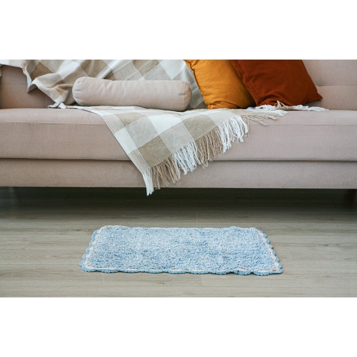 Коврик для дома Доляна «Тэя», 50×80 см, цвет голубой Коврик для дома Доляна «Тэя», 50×80 см, цвет голубой