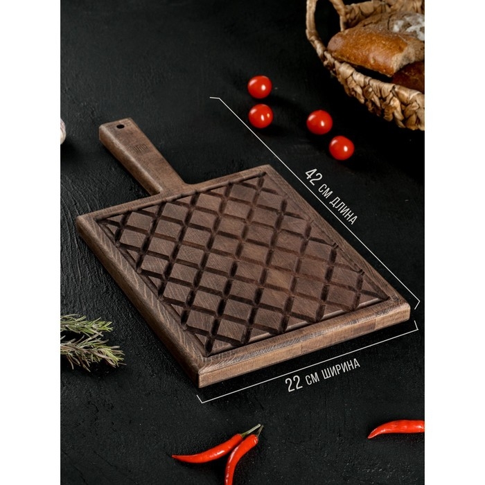 Доска разделочная для подачи Wild Kitchen, 42&times;22&times;2.5 см, граб темный
