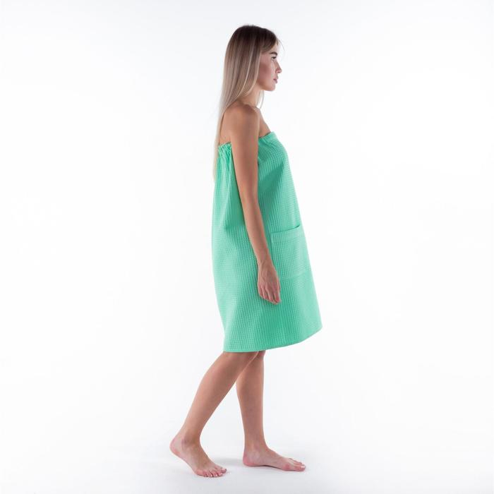 Полотенце банное Этель &laquo;Парео&raquo; с карманом 80*140 см. цв.нежный лайм, 100% хл, вафля 240 г/м2