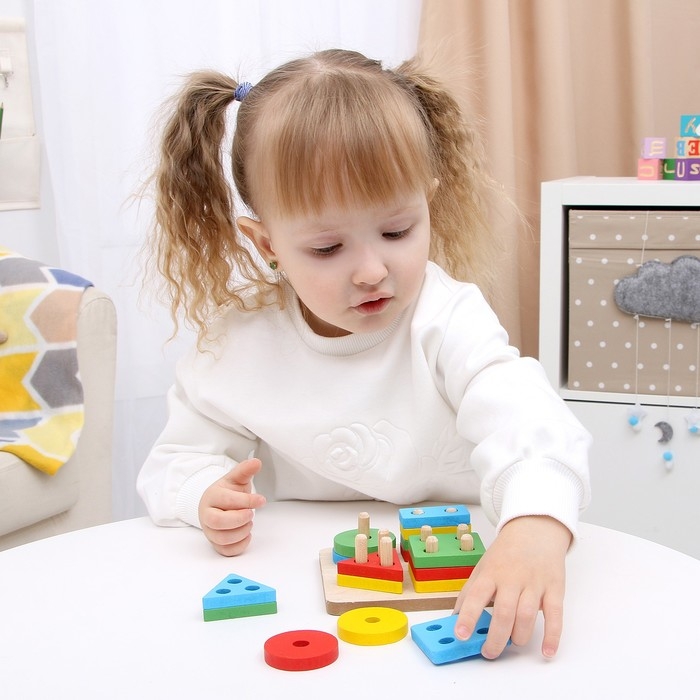 Детская развивающая пирамидка &laquo;Собери сам&raquo; 11,5х11,5х5 см