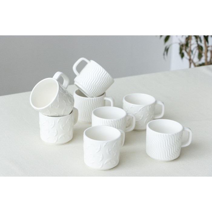 Кружка керамическая &laquo;Геометрия&raquo; белая, 260 мл, цвет белый