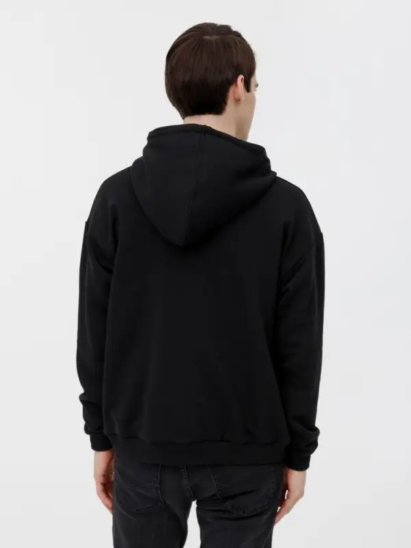 Толстовка унисекс оверсайз на молнии Zippy Terry, черная, размер M/L