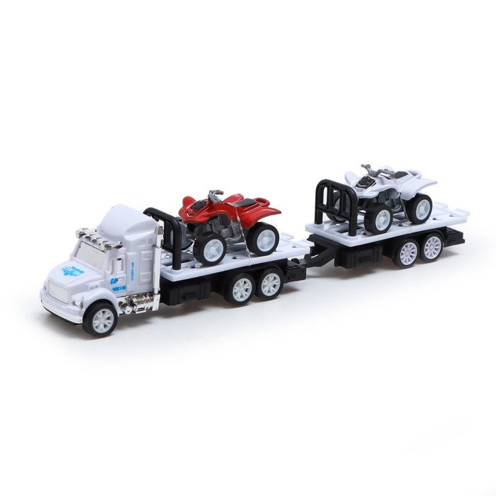 Грузовик инерционный «Автовоз», с 2 квадроциклами, МИКС Грузовик инерционный «Автовоз», с 2 квадроциклами, МИКС