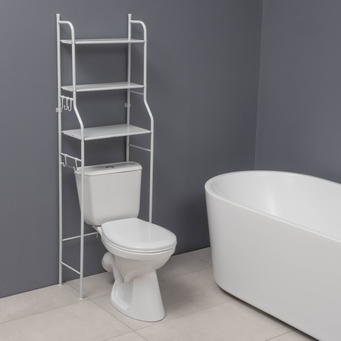 Стеллаж над унитазом 47&times;25&times;152 см, цвет белый