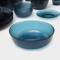 Набор столовый стеклянный &laquo;Идиллия&raquo;, 43 предмета, цвет лондон топаз