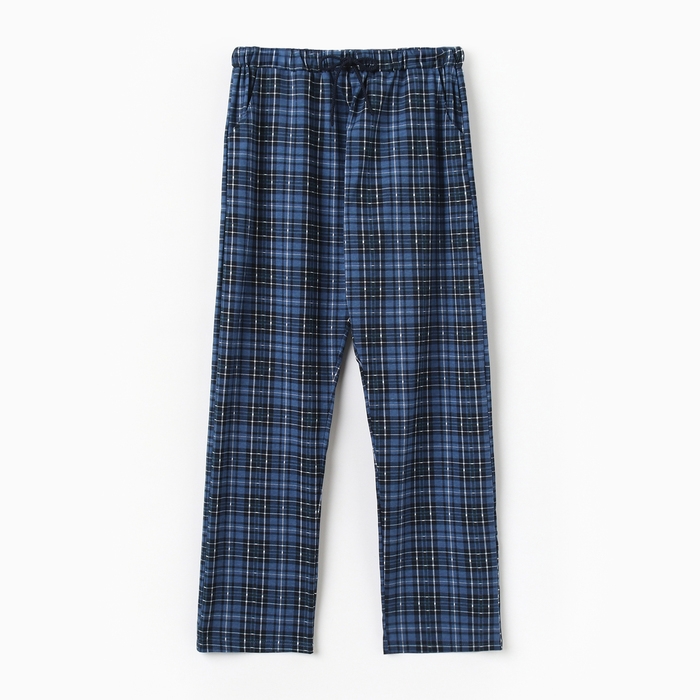 Брюки пижамные мужские, цвет синий, размер 50