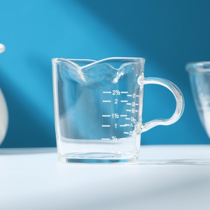 Кружка стеклянная мерная с носиком «Классика», 75 мл Кружка стеклянная мерная с носиком «Классика», 75 мл
