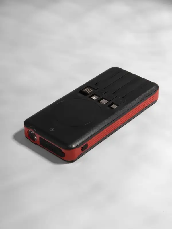 Аккумулятор с беспроводной зарядкой Holiday Maker Wireless, 10000 мАч, красный