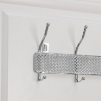 Вешалка настенная Доляна «Шах», 4 двойных крючка, 33×13×6 см, цвет хром Вешалка настенная Доляна «Шах», 4 двойных крючка, 33×13×6 см, цвет хром