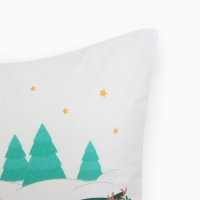 Новый год. Символ года. Змея. Чехол на подушку Этель &laquo;Змея с подарками&raquo; 40х40 см, велюр