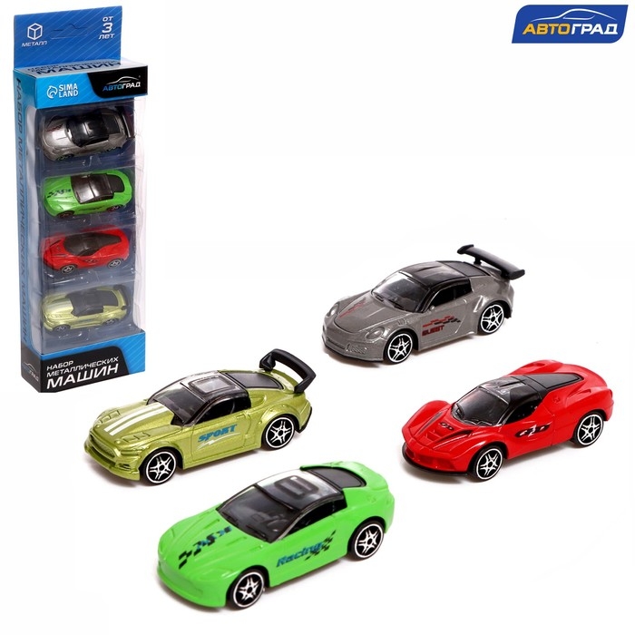 Набор металлических машин &laquo;Рейсер&raquo;, 4 шт.