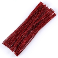 Проволока с ворсом для поделок &laquo;Блеск&raquo;, набор 50 шт, размер 1 шт: 30&times;0,6 см, цвет красный