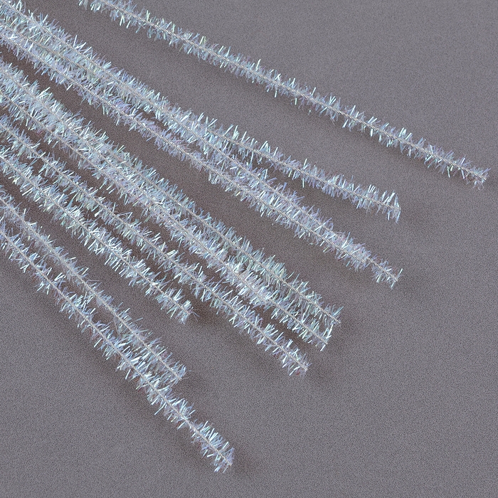 Проволока с ворсом для поделок &laquo;Блеск&raquo;, набор 50 шт, размер 1 шт: 30&times;0,6 см, цвет перламутр